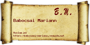 Babocsai Mariann névjegykártya